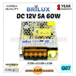 Power Supply Trafo Brilux DC 12V 5A | 60W (Super Quality)